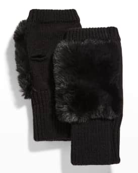 Jocelyn fur fingerless gloves store