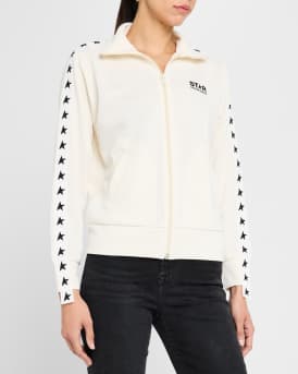 Grosgrain-Trim Tech Jersey Track Jacket