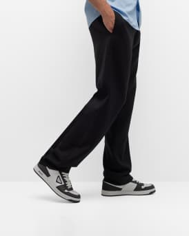 Men's Downtown Logo Leather Low-Top Sneakers