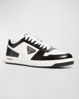 Men's Downtown Logo Leather Low-Top Sneakers