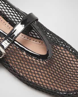 Mesh Mary Jane Ballerina Flats