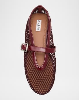 Mesh Mary Jane Ballerina Flats