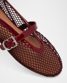 Mesh Mary Jane Ballerina Flats