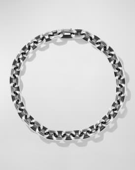 Men's Deco Chain Link Bracelet in Silver, 6.5mm