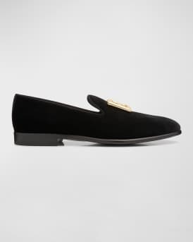 Men's Logo Velvet Dress Loafers
