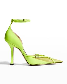 Jimmy Choo / Mugler x Mugler Leather Ankle-Strap Pumps