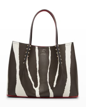 Cabarock small - Tote bag - Embossed patent calf leather Birdy - Black -  Christian Louboutin United States