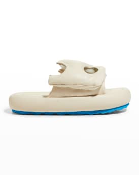 Neiman marcus off outlet white slides