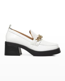 Claude Calfskin Chain Heeled Loafers