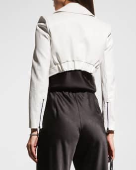 Yardley Vegan-Leather Cropped Jacket