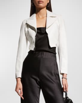 Yardley Vegan-Leather Cropped Jacket