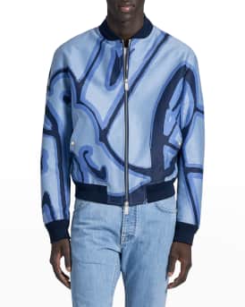 Berluti Reversible Jacquard Giant Scritto Bomber Jacket in Blue for Men