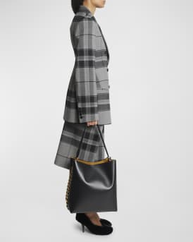 Frayme Two-Tone Chain Vegan Leather Tote Bag