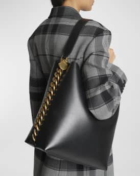 Frayme Two-Tone Chain Vegan Leather Tote Bag