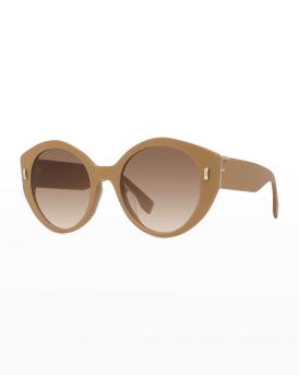 Fendi Brown Gradient Round Women\'s Sunglasses Fendi Fendigraphy Women main image 4