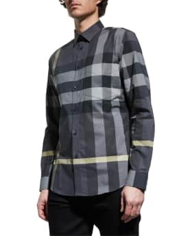 Burberry Men s Exploded Check Sport Shirt Neiman Marcus