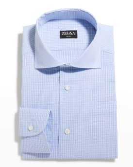 上品スタイル ZEGNA Men's Mini Check Dress Shirt | Neiman Marcus トップス