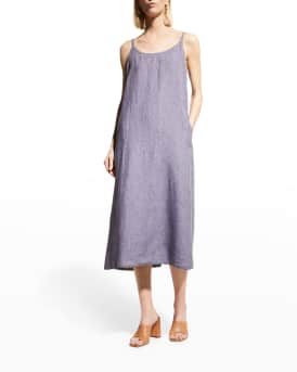 Eileen Fisher Missy Delave Washed Organic Linen Cami Dress
