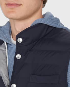 Men's Snap-Front Quilted Down Vest