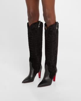 Santia Botta Mixed Leather Red Sole Boots