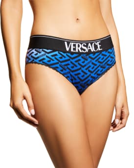 Greca-waistband jersey thong | Versace 