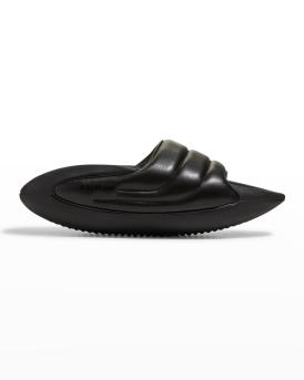 Balmain B-It Quilted Sandal Slide Men\'s Balmain B-It Black Quilted Leather Mens Slides Sandals -Size  main image 4