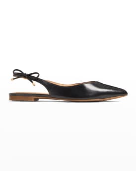 Jack Rogers Serena Leather Slingback Ballerina Flats Neiman Marcus