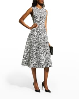 jacquard fit and flare midi dress Monjolika Fashion Parrot Green Jacquard Woven Floral Fit & Flare Midi Dress main image 1