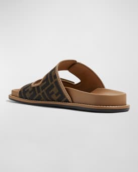 FF Jacquard Dual Buckle Slide Sandals