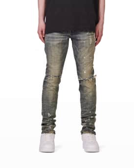 Men s Knee Slit Paint Jeans