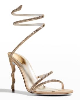 Snake-Wrap Strass Stiletto Sandals