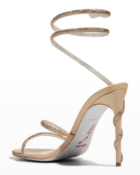 Snake-Wrap Strass Stiletto Sandals