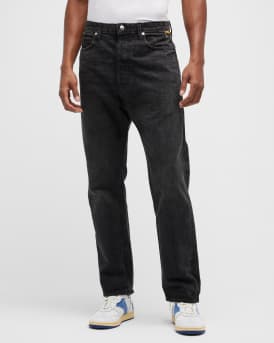 PURPLE Men's Bandana-Print Light Indigo Denim Jeans