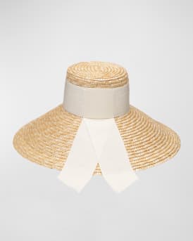 Mirabel Wide-Brim Straw Sun Hat