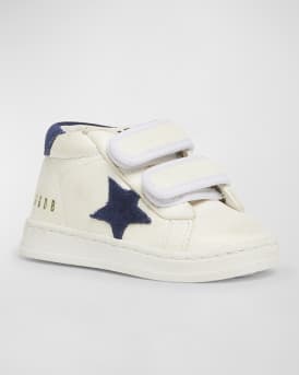 Kid's June Nappa Leather Suede Star Sneakers, Size Baby/Toddler