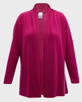 Neiman Marcus Cashmere Collection Plus Size Open Front Cashmere