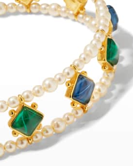 Stone and Pearly Choker Necklace