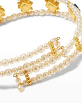 Stone and Pearly Choker Necklace