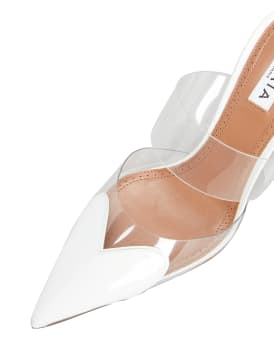 Clear Cap-Toe Mule Pumps