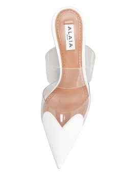 Clear Cap-Toe Mule Pumps