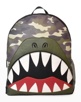 Iscream Boy's Camo-Print Faux Leather Quilted Backpack