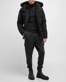 Men's 3Q Puffer Jacket Shearling Trim