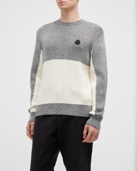 Moncler Men s Ribbed Colorblock Sweater Neiman Marcus