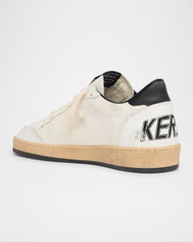 Men's Ball Star Distressed Leather Low-Top Sneakers