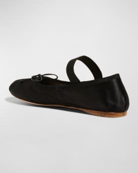 Satin Bow Ballerina Flats