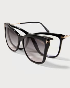 Blue Filtering Acetate Cat-Eye Glasses 