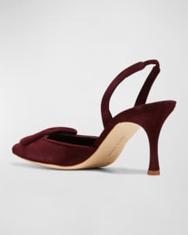 Maysli Suede Buckle Halter Pumps