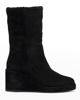 Aquatalia Imperia Suede Wedge Booties Neiman Marcus