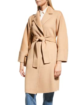 Neiman Marcus Cashmere Collection Belted Double Face Wrap Cashmere Coat Neiman Marcus