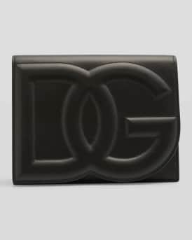 DG Logo Flap Leather Shoulder Bag